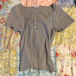 Brandy Melville green-grayish Henley top
